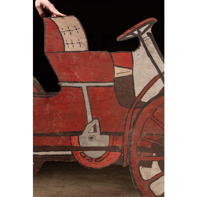 Early 20th Century Wooden Antique Motor Carriage Sign For Sale - Image 5 of 6