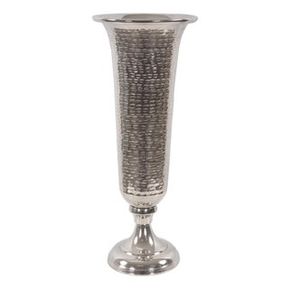 Hammered Em Dash Tall Flared Trumpet Vase- Large For Sale