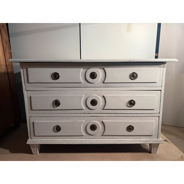 Empire Louie Shabby Chic Chest of Drawers in Coarse-Pored Oak Wood, 1890s For Sale - Image 12 of 13