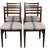 Vintage Hungarian Dining Chairs in Beige Fabric with Blue Center Stripe and Wooden Frames, Set of 4 For Sale