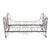 A French iron scrollwork daybed on metal casters. The iron frame is embellished with scrolled details throughout and...