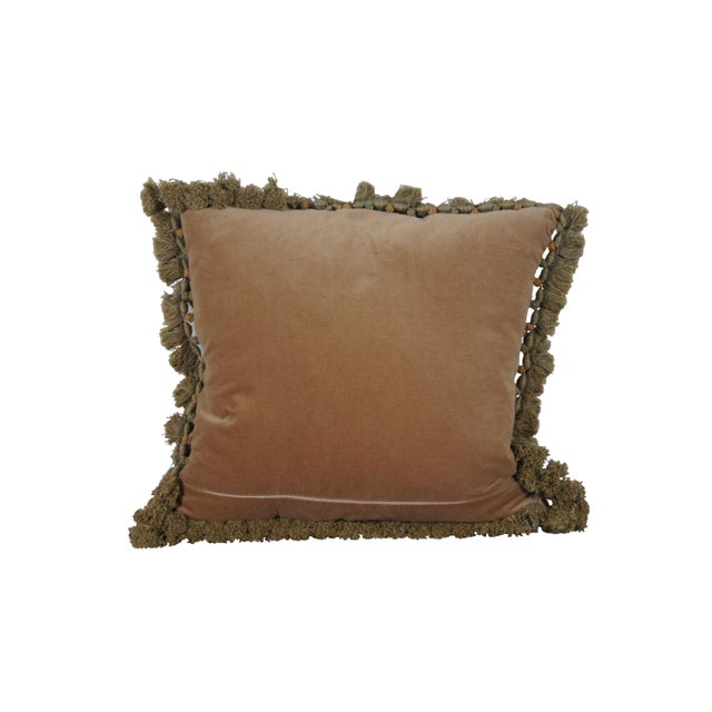 Neoclassical Mid 20th Century French Embroidered Neoclassical Floral Ribbon Down Fill Lumbar Throw Pillow For Sale - Image 3 of 9