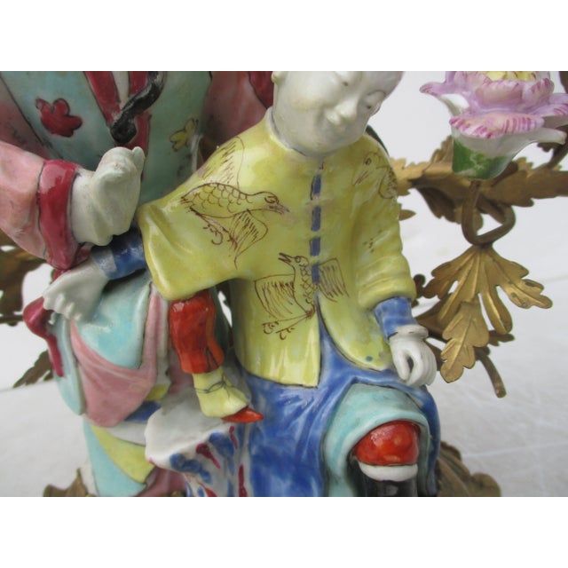 !8th Century Chinese Porcelain and Ormolu Candelabra For Sale - Image 12 of 13