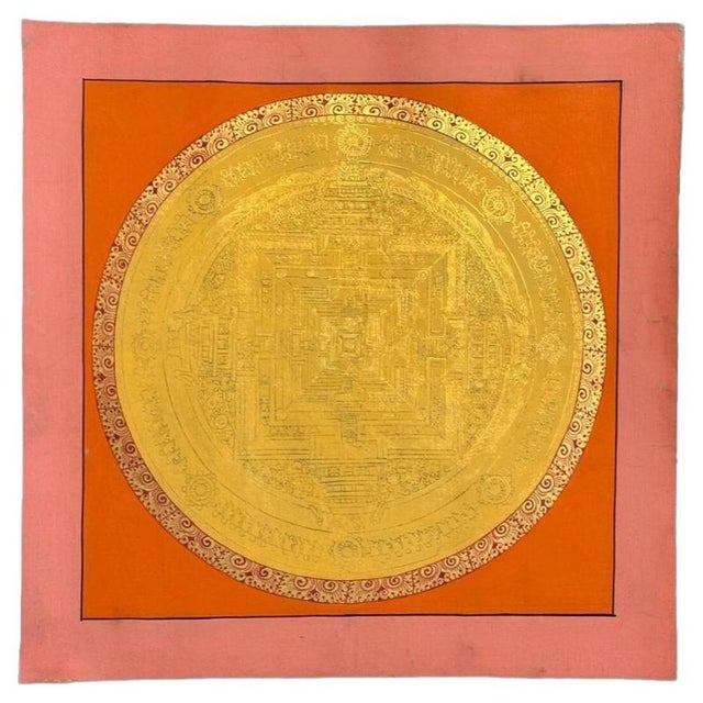 2000 - 2009 Tibetan Kalachakra Mandala Hand-Painted Thangka, 1900s For Sale - Image 5 of 5