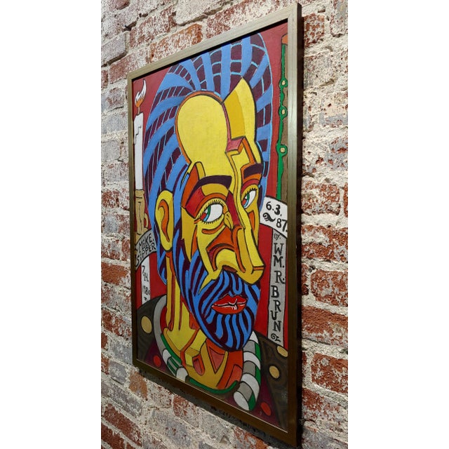 Yellow William Robert Brun -Surreal Self Portrait - Oil Painting For Sale - Image 8 of 10