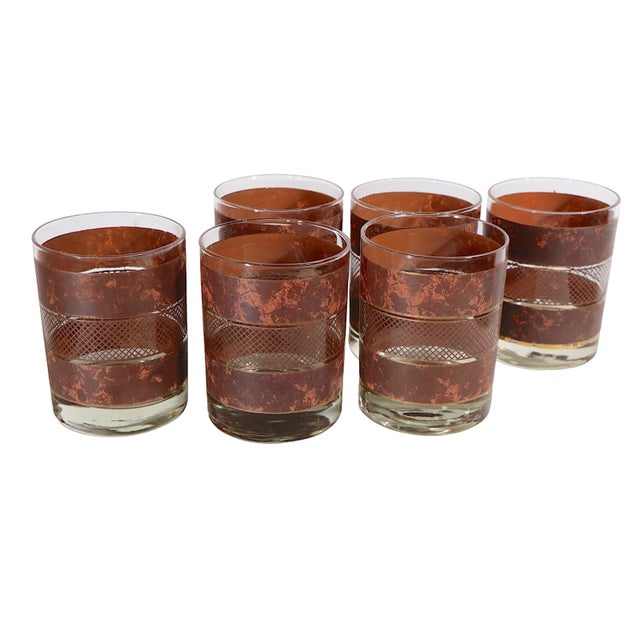 Georges Briard Faux Tortoise Shell Barware Set Includes Ice Bucket and Six Glasses For Sale - Image 9 of 10