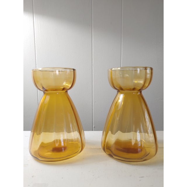 Antique Victorian Fluted Hyacinth Bulb Vases Collection of 3 Chairish