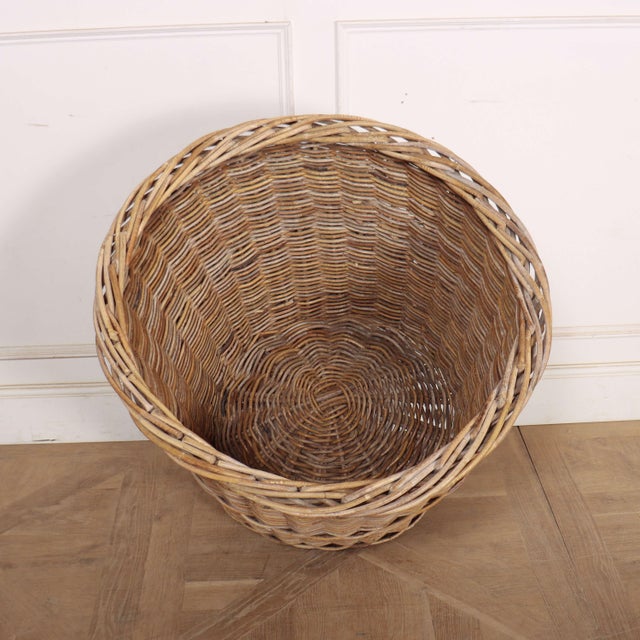 1930s Vintage English Wicker Log Basket, 1930s For Sale - Image 5 of 6