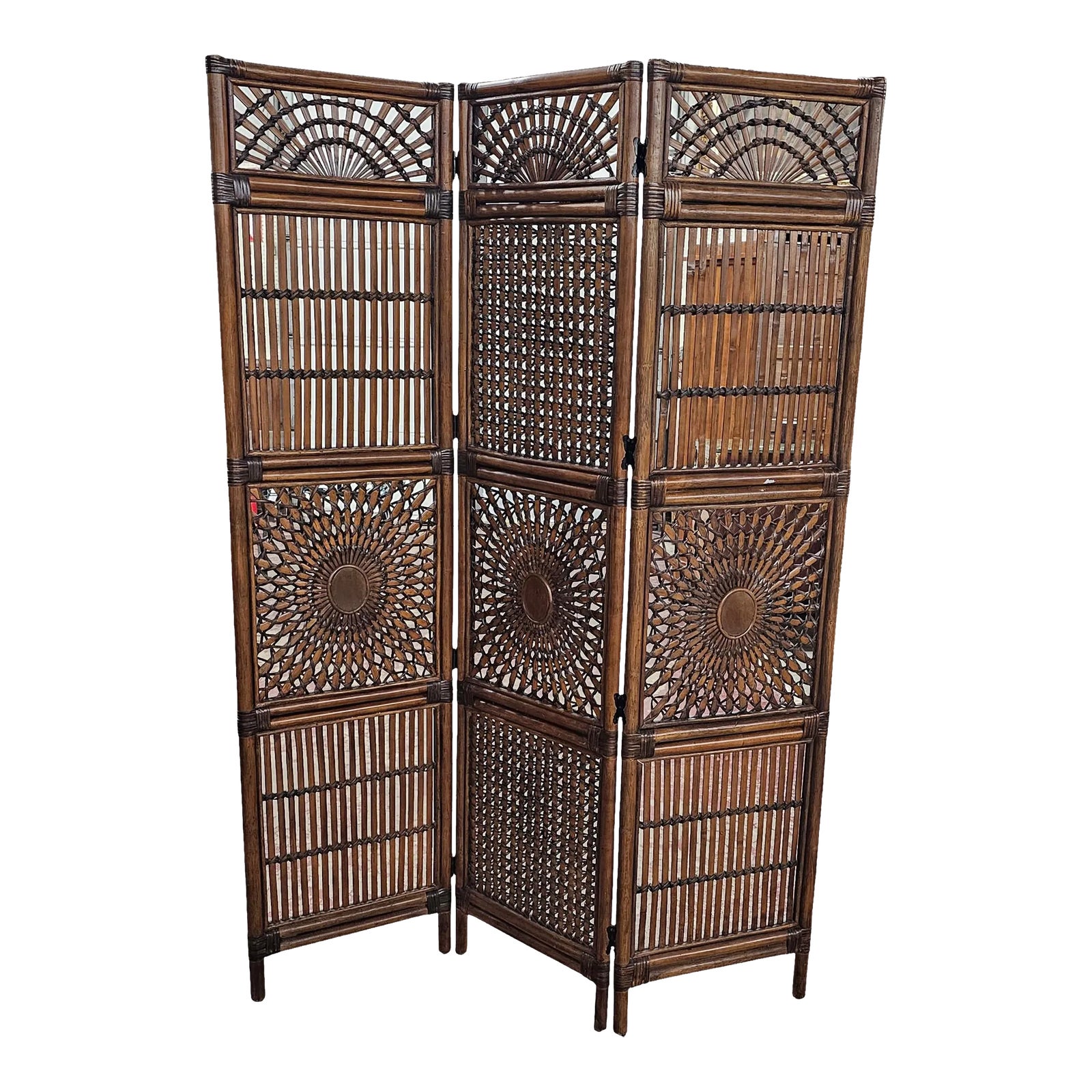 1980s Boho Chic Room Dividing Screen | Chairish