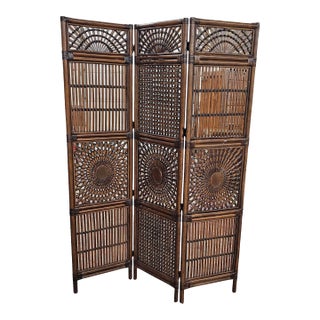 1980s Boho Chic Room Dividing Screen For Sale