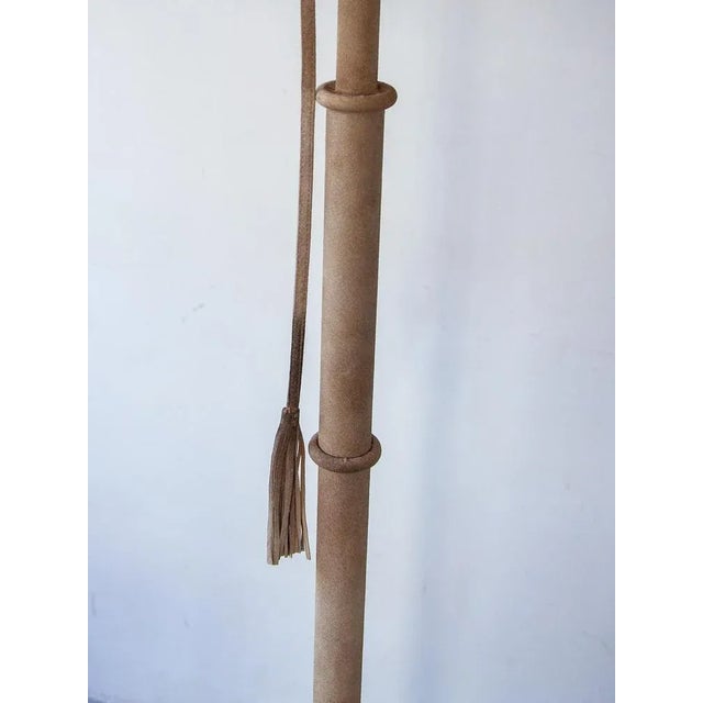 1980s German Leather Floor Lamp by Charlotte Waver, 1980s For Sale - Image 5 of 9