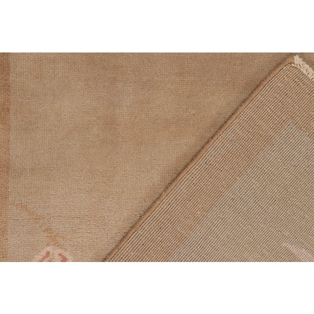 Textile 2010s Rug & Kilim’s Chinese Style Art Deco Rug in Tones of Brown With Floral Patterns For Sale - Image 7 of 7