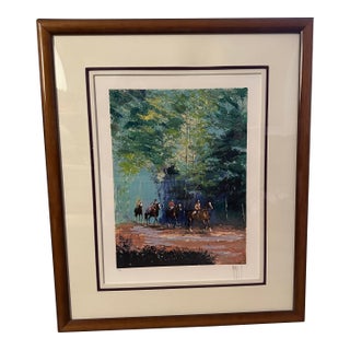 Mark King "Morning Workout" Equestrian Series, Limited Edition Serigraph Print, Signed, 230/295, Coa For Sale