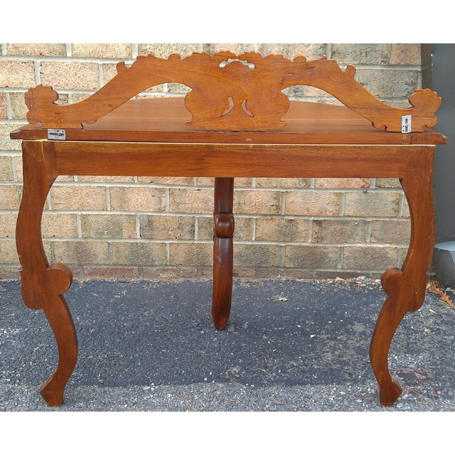Italian Rococo 19th Century Hand Carved Venetian Demilune Console, Recently Restored For Sale In Washington DC - Image 6 of 11
