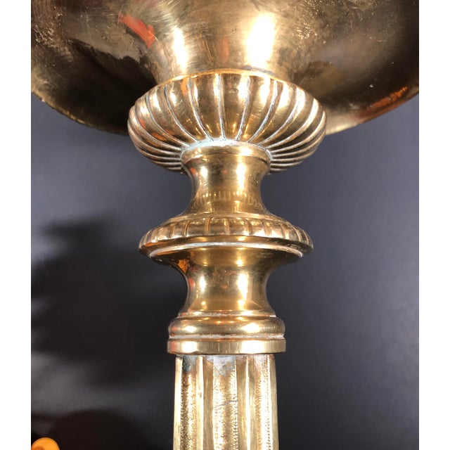 Tall and Heavy Vintage Brass Candle Holder | Chairish