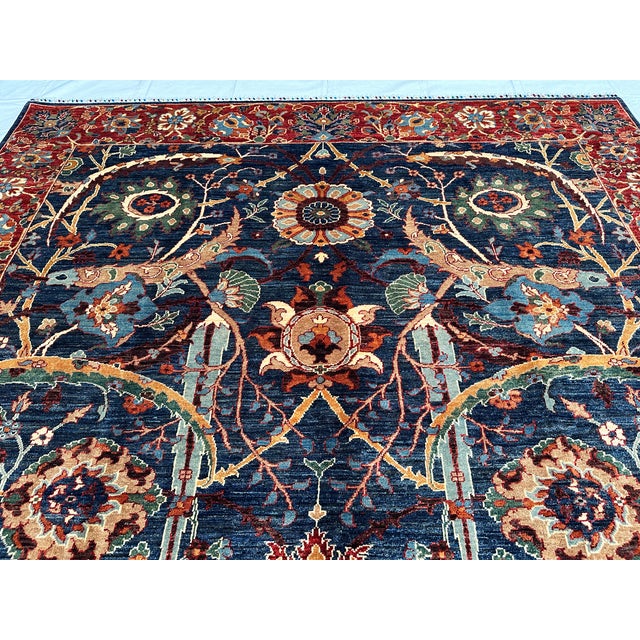 Navy Sultani Area Hand-Knotted Wool Rug - 10'0" X 8'1" For Sale - Image 10 of 15