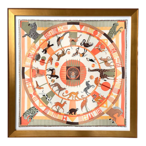 Hermes Carrousel Du Louvre Royal Vintage Framed Silk Scarf