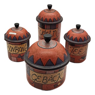 Vintage Candy Storage Jars from KMK Keramik Manufaktur Kupfermühle, 1955, Set of 4 For Sale