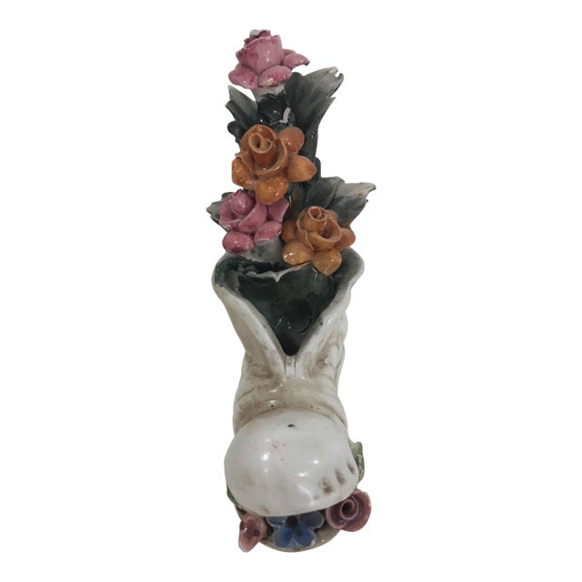 Vintage Campodimonte Porcelain Boot For Sale