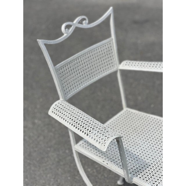 Mid-Century Modern Wrought Iron Garden Table and Chairs from Maison Jansen, 1960s, Set of 5 For Sale - Image 3 of 7