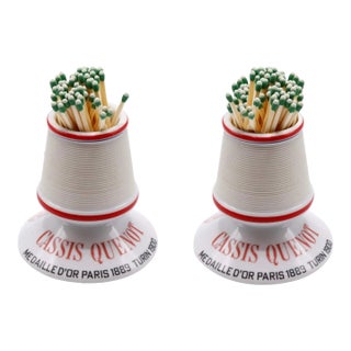 Cassis Quenot French Ceramic Match Strikers - a Pair For Sale