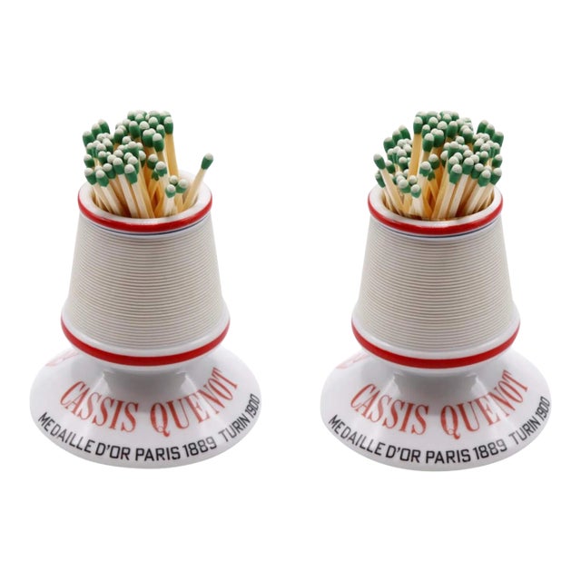 Cassis Quenot French Ceramic Match Strikers - a Pair For Sale