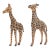 Standing Giraffe Painted Leather Sculptures, 2 For Sale