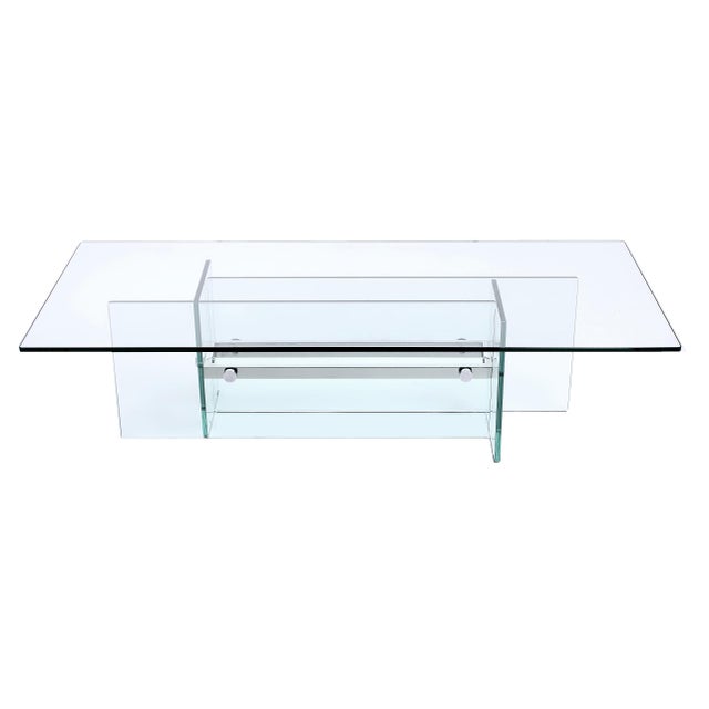 Small Italian Chrome and Glass Coffee Table from Fontana Arte, 1970s For Sale - Image 15 of 15