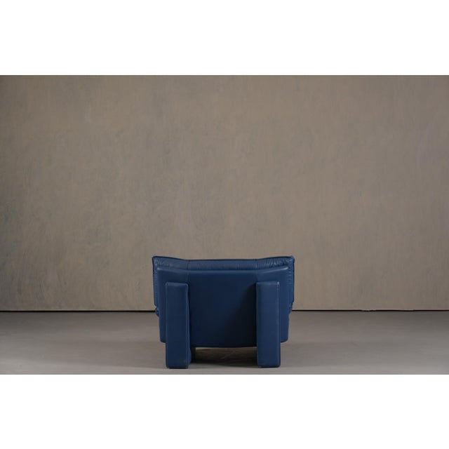 1980s Postmodern Leather Armchair by Nicoletti Salotti, Italy, 1980s For Sale - Image 5 of 15