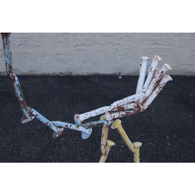 Industrial Metal Rooster Sculpture Garden Statue For Sale - Image 4 of 18