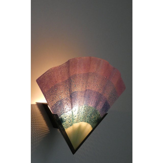 Metal Murano Glass Wall Lights from Zonca, Italy, 1980s, Set of 2 For Sale - Image 7 of 17