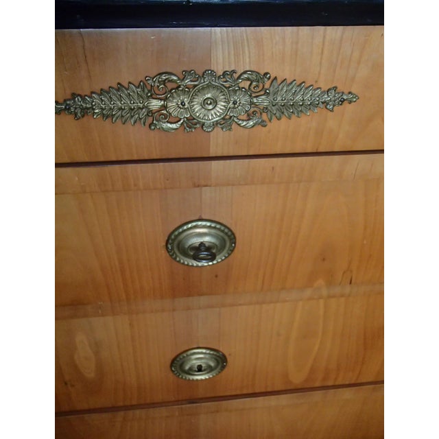 Empire Chest of 4 Drawers with Black Marble Top For Sale - Image 4 of 11