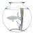 Vintage 1994 Metal Fish Bowl Sculpture, Signed For Sale