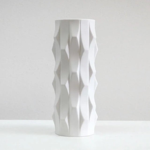 Sculptural porcelain vase by Heinrich Fuchs for Hutschenreuther, released between 1968 and 1970, model 5090/29, matte...