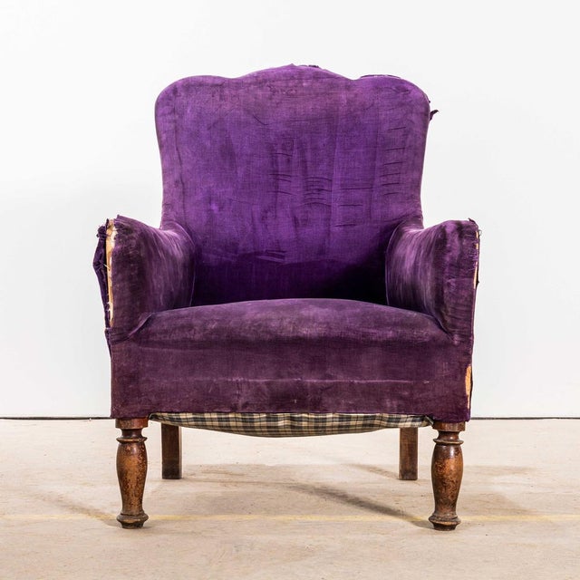 Single Deep Scallop Back Armchair, 1920s For Sale - Image 3 of 11