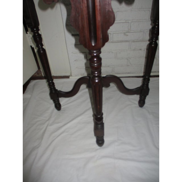 Antique Hexagonal Mahogany Carved Accent Table For Sale In Columbia, SC - Image 6 of 9