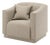 Modern Armchair with White Linen Uphostery For Sale