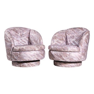Milo Baughman for Thayer Coggin Mid Century Swivel Tilt Lounge Chairs - Pair For Sale