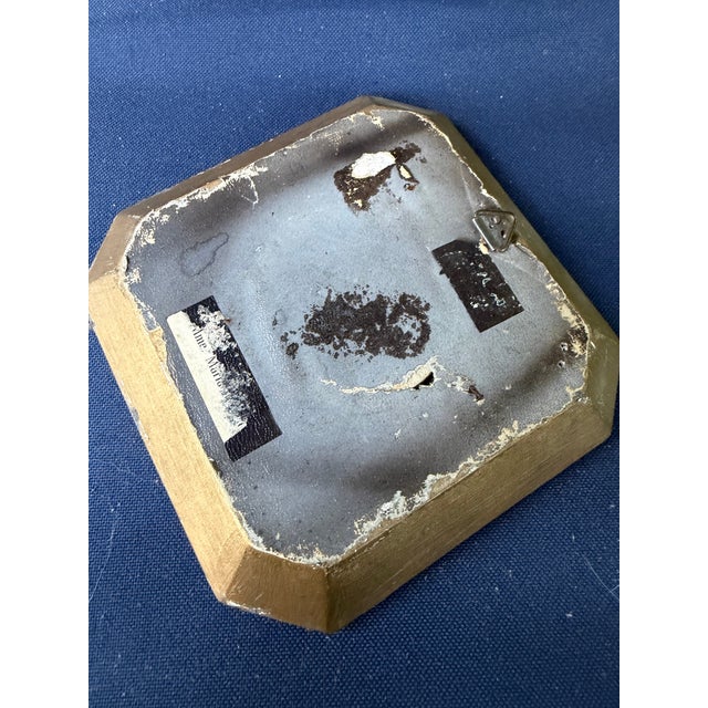 Renaissance Small 19th Century French Miniature Painting of an Elizabethan Era Figure Set in a Blue and Gold Diamond-Shaped Frame For Sale - Image 3 of 3