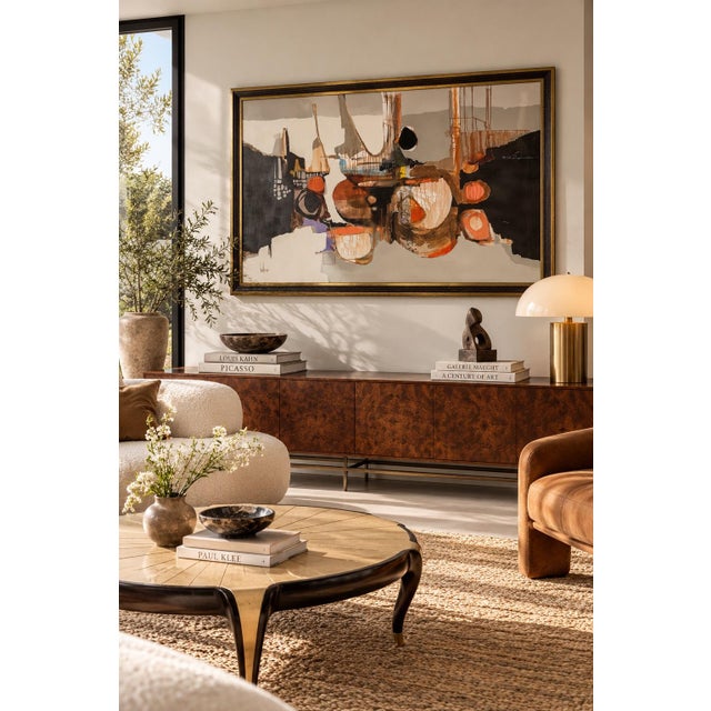 Impressive large-scale 1970s abstract expressionist acrylic painting on Masonite, by Gregory Hawthorne. Featuring a...
