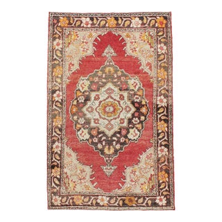 Galerie Shabab Collection Mid-20th Century Turkish Oushak Accent Rug For Sale