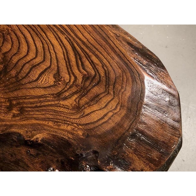 1950s Gouge-cut Wooden Coffee Table, France, 1950s For Sale - Image 5 of 18