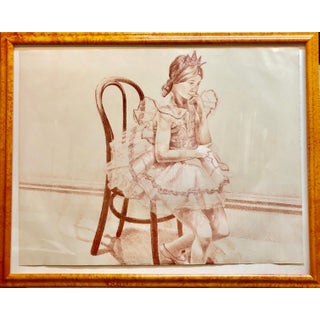 Philip Pearlstein, Girl in Ballerina Dress (Thonet Chair) Color Lithograph, American Modernist, c.1970 For Sale