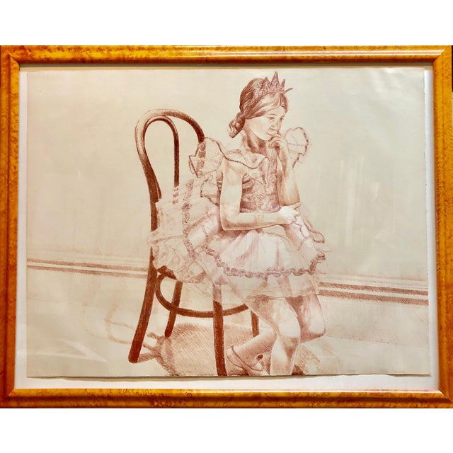 Philip Pearlstein, Girl in Ballerina Dress (Thonet Chair) Color Lithograph, American Modernist, c.1970 For Sale