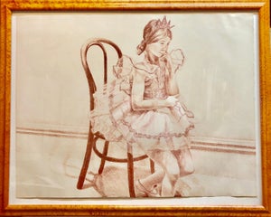 Philip Pearlstein, Girl in Ballerina Dress (Thonet Chair) Color Lithograph, American Modernist, c.1970