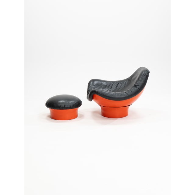Set of Rodica Lounge Chair and Ottoman by Mario Brunu for Comfort, Italy, 1960s For Sale - Image 6 of 10