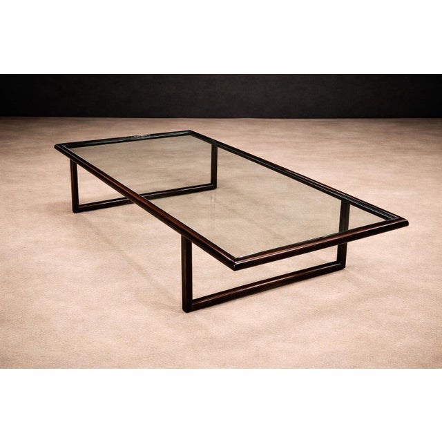 Wood Brazilian Modern Coffee Table in Rosewood & Glass, Joaquim Tenreiro, 1960s — Lot 750B For Sale - Image 7 of 15