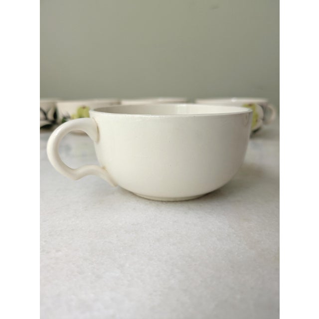 Ceramic Set of 7 Dixie Dogwood Pattern Tea Cup Set by Blue Ridge Southern Pottery For Sale - Image 7 of 8