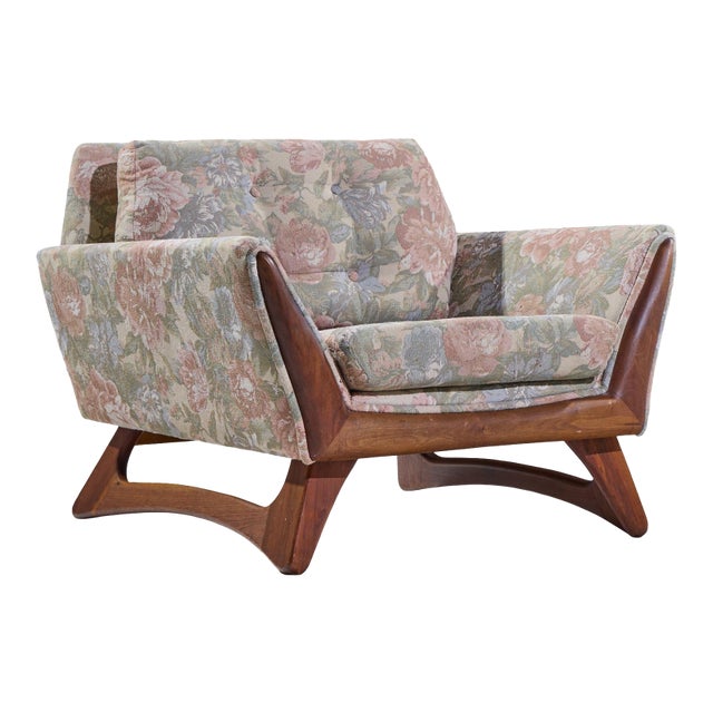 Adrian Pearsall for Craft Associates Mid Century Walnut Lounge Chair For Sale
