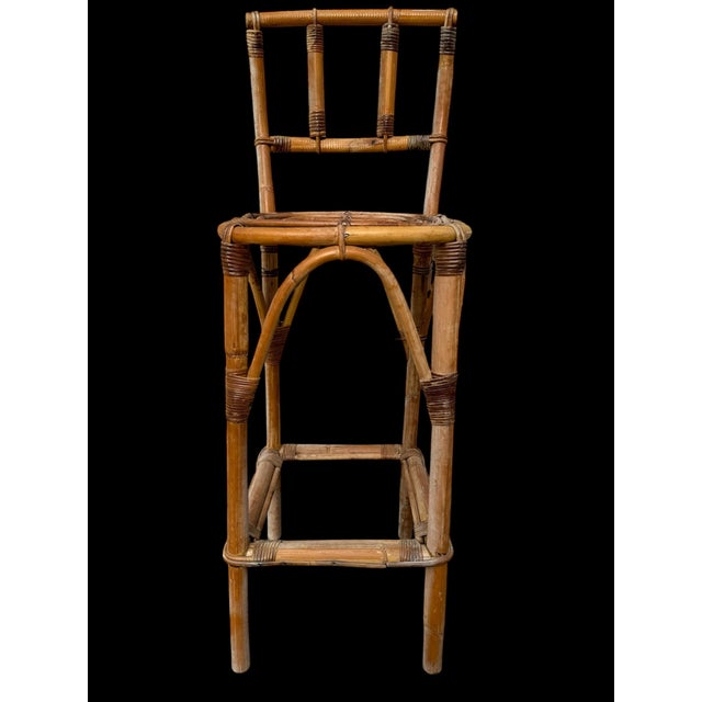 Rattan Bar Stools, 1960s, Set of 3 For Sale - Image 9 of 14